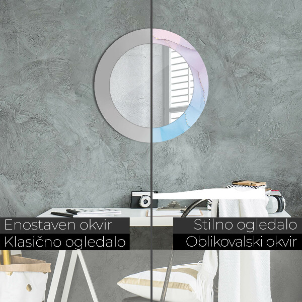 Kulaté zrcadlo rám s potiskem Moderní mramorová textura