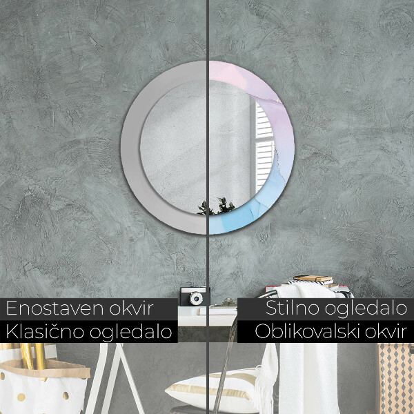 Kulaté zrcadlo rám s potiskem Moderní mramorová textura