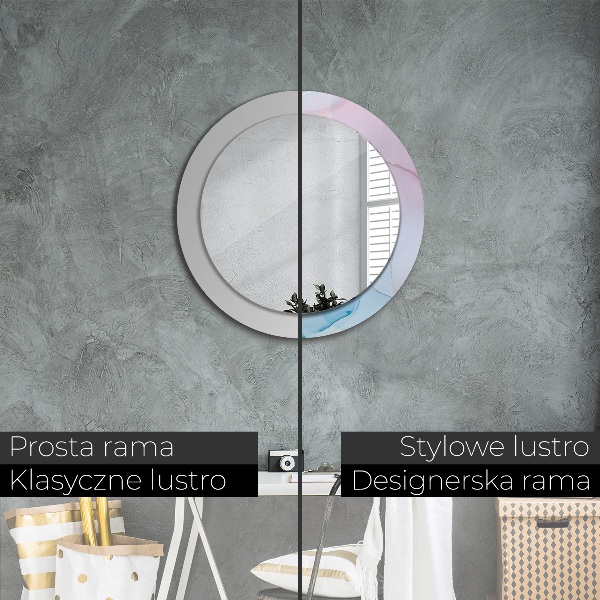 Kulaté zrcadlo rám s potiskem Moderní mramorová textura