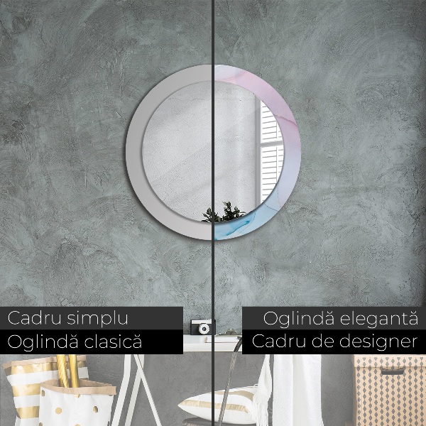 Kulaté zrcadlo rám s potiskem Moderní mramorová textura