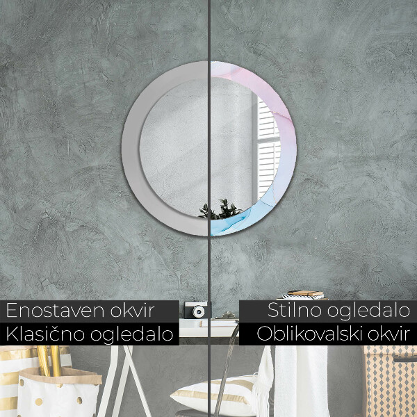 Kulaté zrcadlo rám s potiskem Moderní mramorová textura