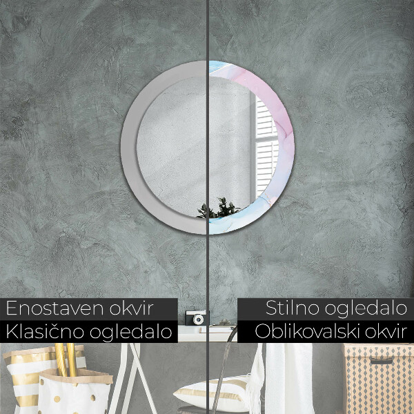 Kulaté zrcadlo rám s potiskem Moderní mramorová textura