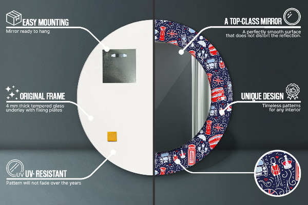 Kulaté zrcadlo s potiskem Londýnský symbol