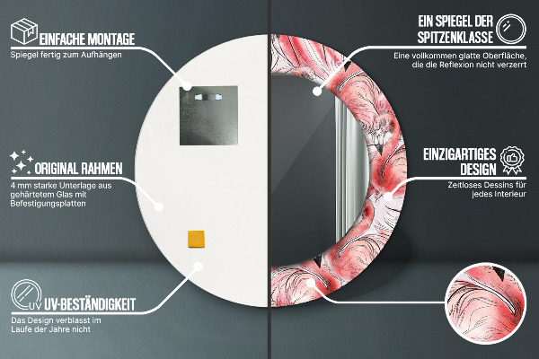 Kulaté zrcadlo s potiskem Planoucí vzor