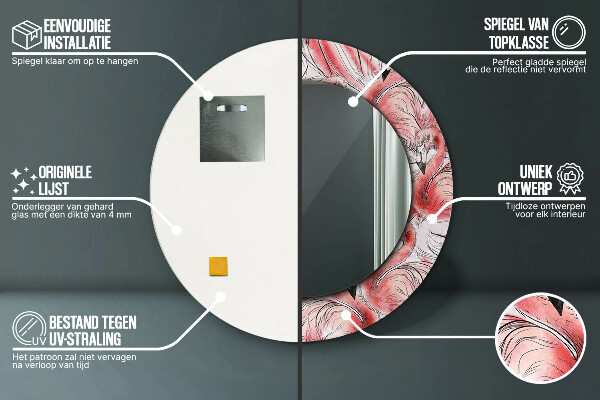 Kulaté zrcadlo s potiskem Planoucí vzor