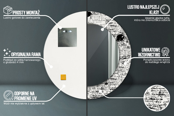 Kulaté zrcadlo s potiskem Šablona