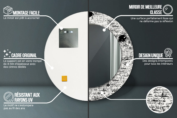 Kulaté zrcadlo s potiskem Šablona