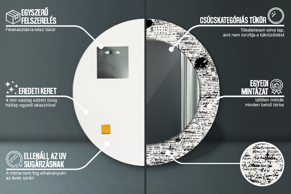 Kulaté zrcadlo s potiskem Šablona