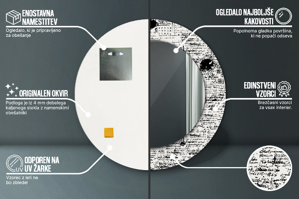 Kulaté zrcadlo s potiskem Šablona