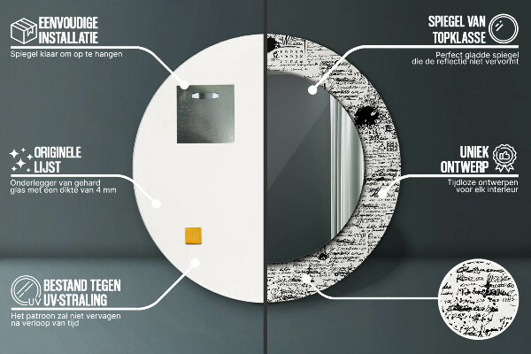 Kulaté zrcadlo s potiskem Šablona