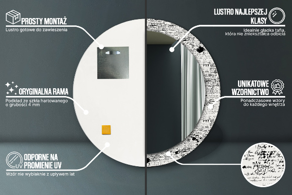 Kulaté zrcadlo s potiskem Šablona