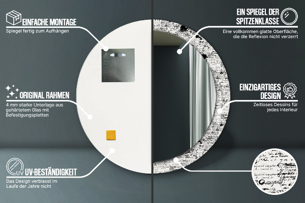 Kulaté zrcadlo s potiskem Šablona