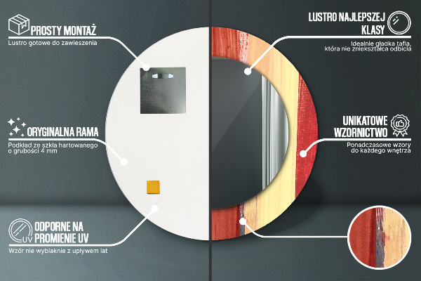 Kulaté dekorační zrcadlo Abstraktní obrázek