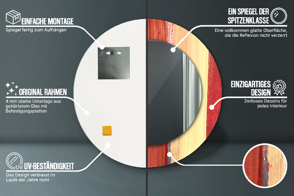 Kulaté dekorační zrcadlo Abstraktní obrázek