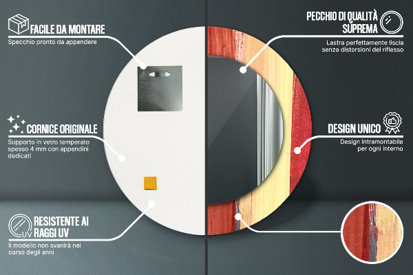 Kulaté dekorační zrcadlo Abstraktní obrázek