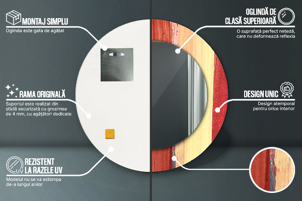 Kulaté dekorační zrcadlo Abstraktní obrázek