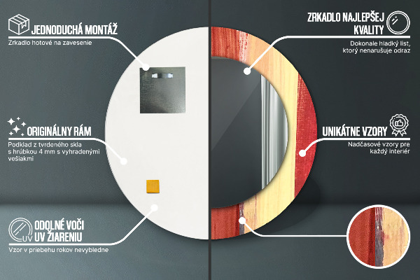 Kulaté dekorační zrcadlo Abstraktní obrázek