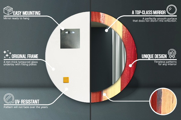 Kulaté dekorační zrcadlo Abstraktní obrázek