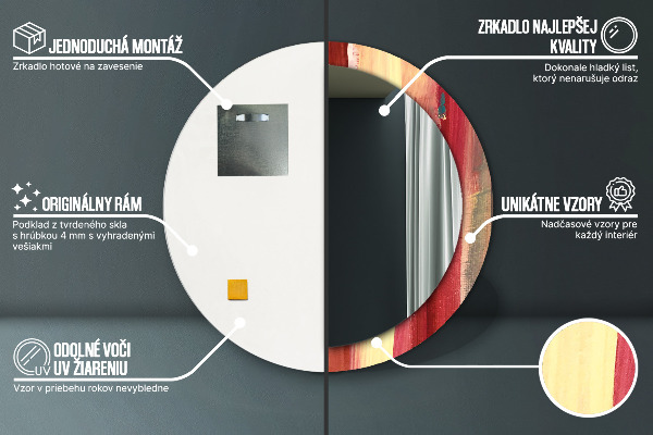 Kulaté dekorační zrcadlo Abstraktní obrázek