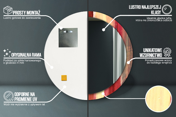 Kulaté dekorační zrcadlo Abstraktní obrázek