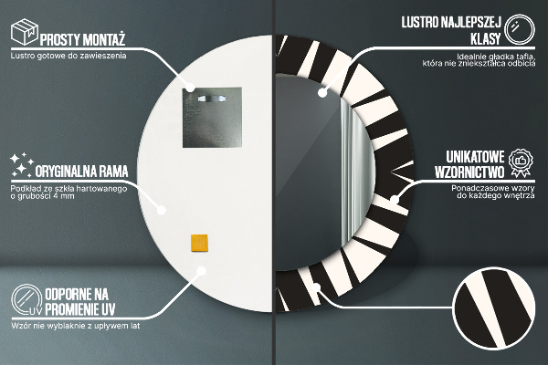 Kulaté dekorační zrcadlo na zeď Geometrie abstrakce