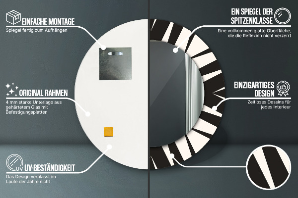 Kulaté dekorační zrcadlo na zeď Geometrie abstrakce