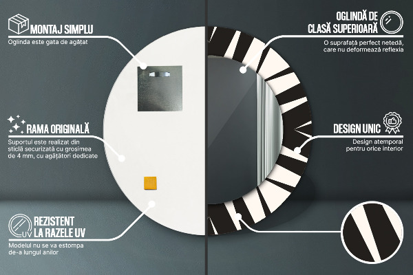 Kulaté dekorační zrcadlo na zeď Geometrie abstrakce