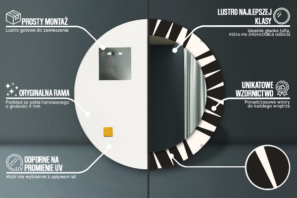 Kulaté dekorační zrcadlo na zeď Geometrie abstrakce