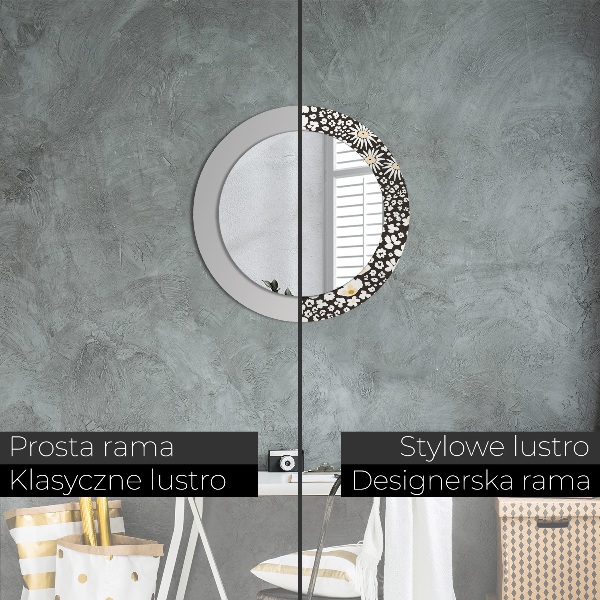 Kulaté dekorační zrcadlo Stokrotka Ivory