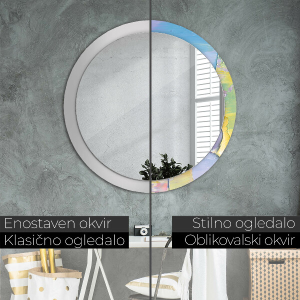 Kulaté dekorační zrcadlo Textura oleje