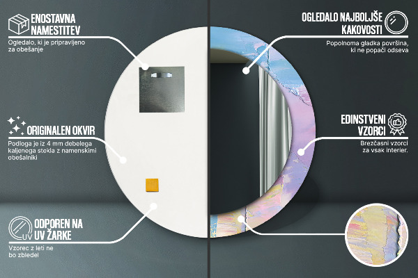 Kulaté dekorační zrcadlo Textura oleje