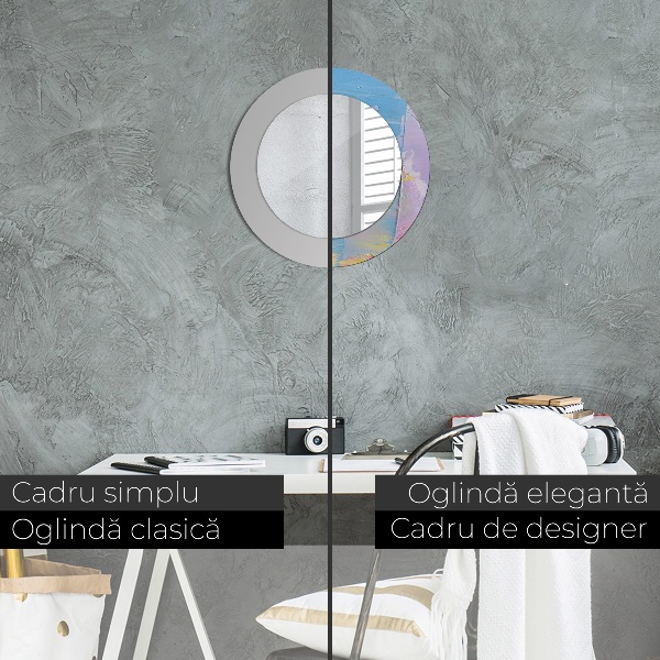 Kulaté dekorační zrcadlo Textura oleje