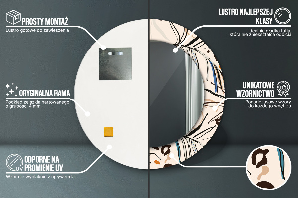 Kulaté zrcadlo s potiskem Květiny se vzorem džungle