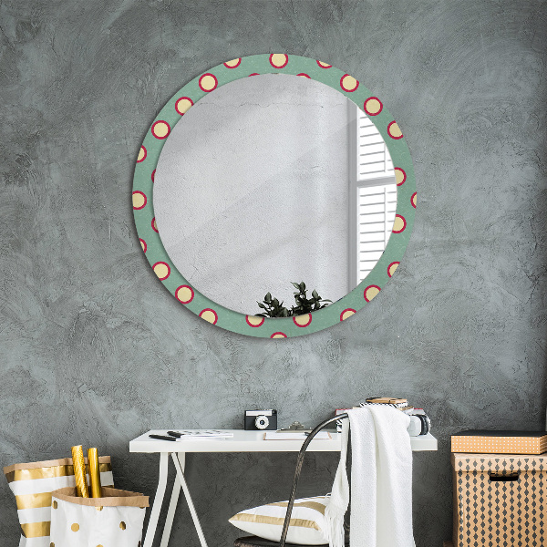 Kulaté zrcadlo s potiskem Tečky