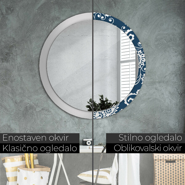 Kulaté zrcadlo s potiskem Paisley složení