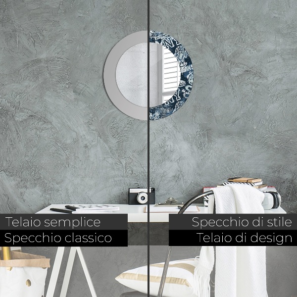 Kulaté dekorační zrcadlo Koláž