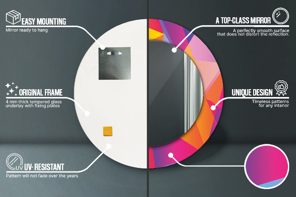 Kulaté dekorační zrcadlo Geometrické složení