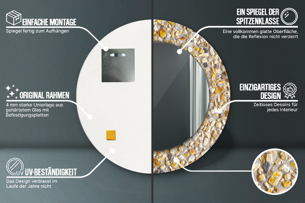 Kulaté dekorační zrcadlo na zeď Lastrický vzor