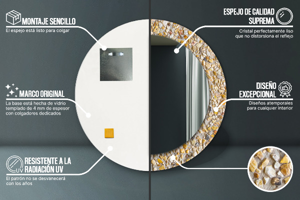 Kulaté dekorační zrcadlo na zeď Lastrický vzor