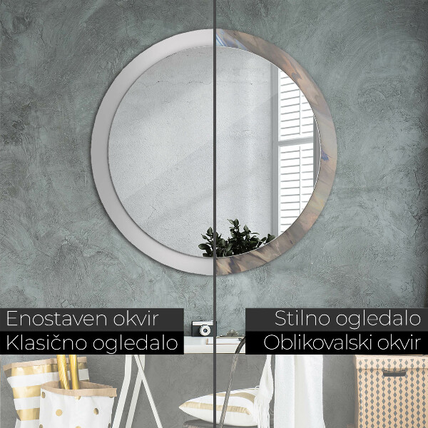 Kulaté dekorační zrcadlo Holografická textura