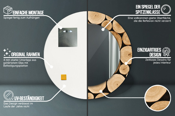 Kulaté dekorační zrcadlo na zeď Protokoly