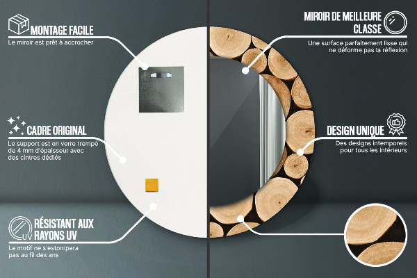 Kulaté dekorační zrcadlo na zeď Protokoly