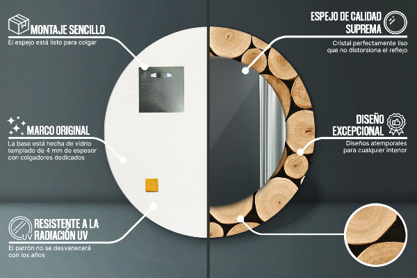 Kulaté dekorační zrcadlo na zeď Protokoly