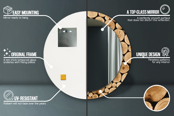 Kulaté dekorační zrcadlo na zeď Protokoly