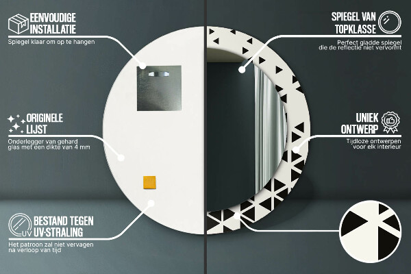 Kulaté dekorační zrcadlo na zeď Abstraktní geometrická