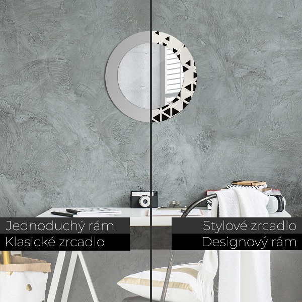 Kulaté dekorační zrcadlo na zeď Abstraktní geometrická