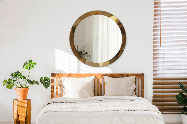 Kulaté zrcadlo s potiskem Zlatá abstrakce