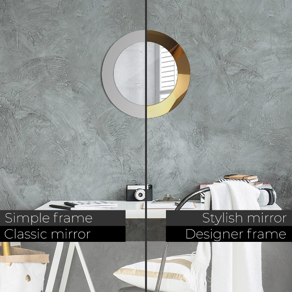 Kulaté zrcadlo s potiskem Zlatá abstrakce