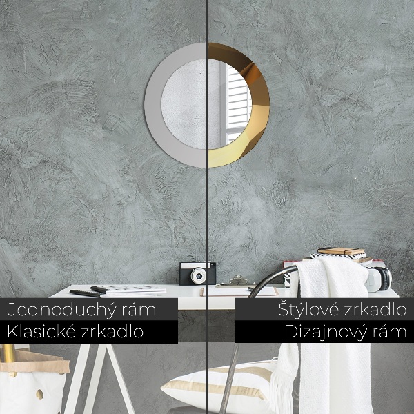 Kulaté zrcadlo s potiskem Zlatá abstrakce