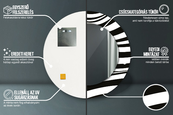 Kulaté dekorační zrcadlo na zeď Abstraktní vlna